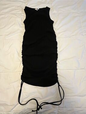 H&M Mama Maternity Black Ruched Bodycon Dress with Ties